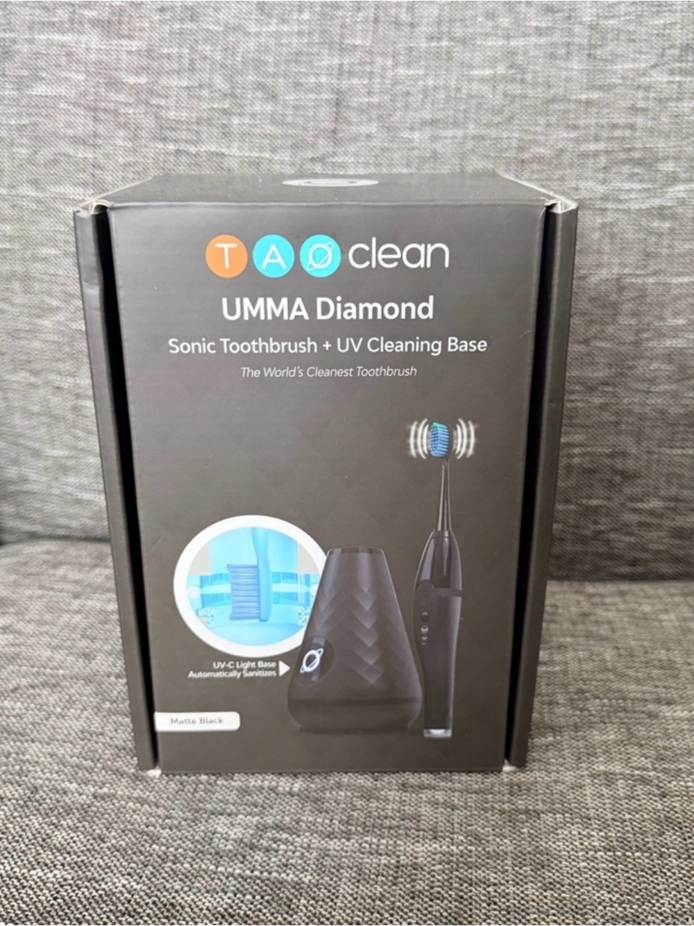 UMMA Diamond Sonic Toothbrush with UV Cleaning Base - Matte Black